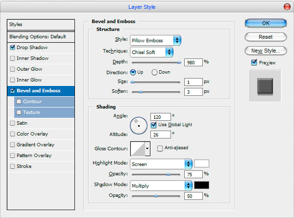 Leather press Photoshop layer styles - Sahin Designs - CU Digital