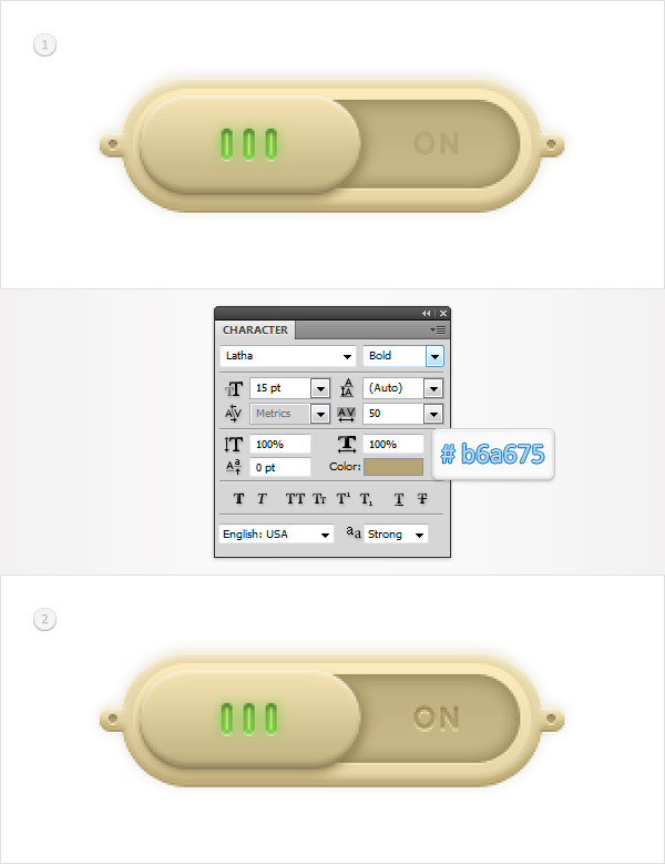 How to Create a Pale Golden Switch Button 38