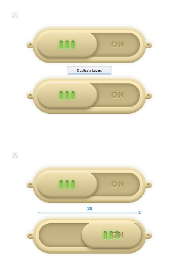 How to Create a Pale Golden Switch Button 41