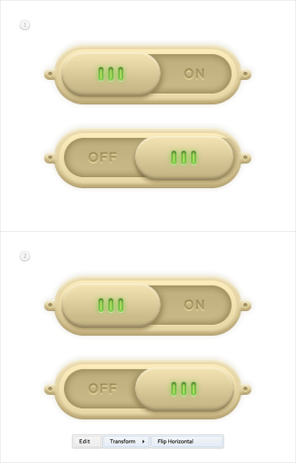 How to Create a Pale Golden Switch Button 42