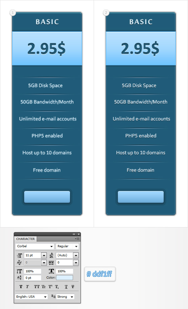 Create a Simple Price Table in Adobe Photoshop 11