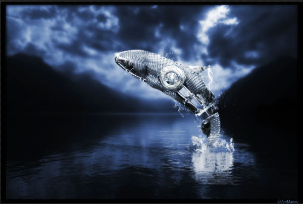 How to Create a Futuristic Jumping Whale in Photoshop