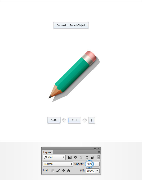 Create a Simple Pencil Icon in Adobe Photoshop 22