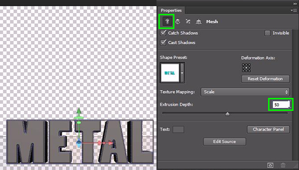 How to Create a Simple 3D Text Metal Effect in Photoshop CS6 step 5