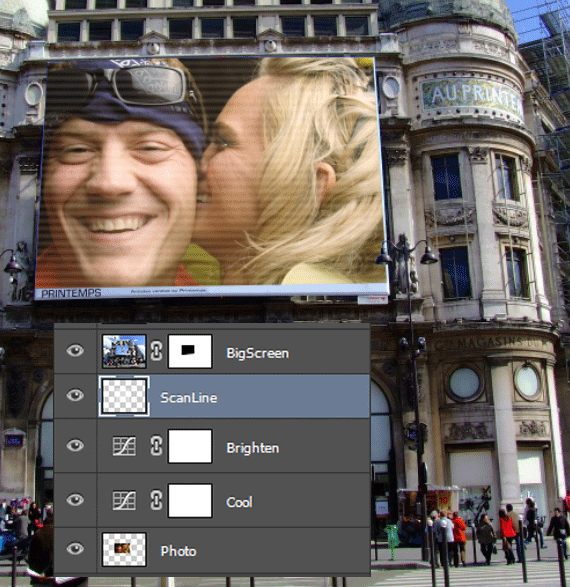 How to place a photo on an a big advertisment screen