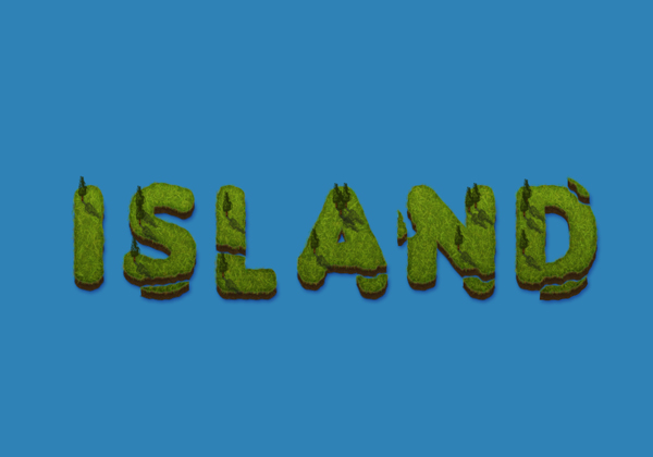 Create an Island Text Effect in Adobe Photoshop 19