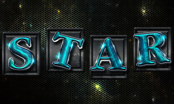Space Tiles Text Effect
