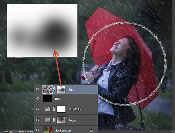 أضف تأثير المطر إلى صورة في Photoshop 11
