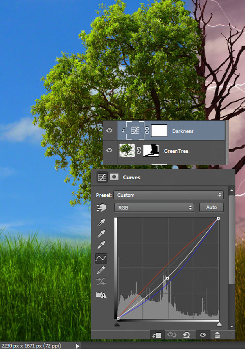 Create a dramatic tree manipulation in Adobe Photoshop 15