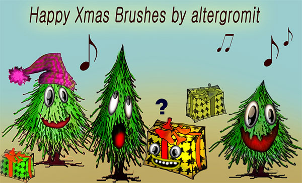 Funny Happy Xmas Brushes