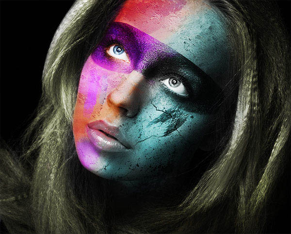 Create a Wild Looking Colored Face in Photoshop