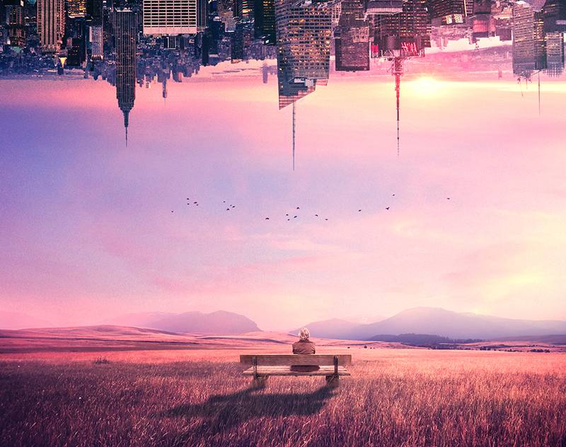 How to Create a Scene of an Upside Down City With Adobe
