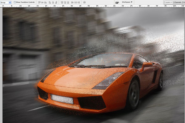 كيفية إنشاء تأثير الحركة السريعة في Photoshop 5