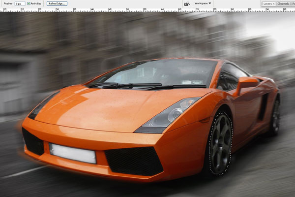 كيفية إنشاء تأثير الحركة السريعة في Photoshop 8