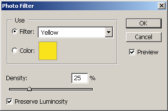 photo filter settings